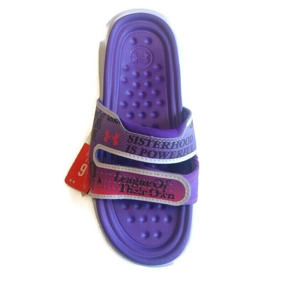 Under Armour Womens Size 6 Ansa Studio International Womens Day Slides Purple - Picture 2 of 9